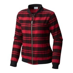 Columbia Red and Black Plaid Full-Zip Up Jacket